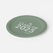 Assiettes En Carton Parti de Graduation Vert Gras Moderne (Angle)