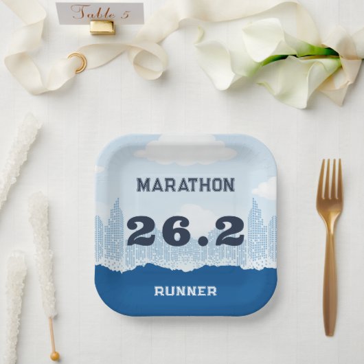 Assiettes En Carton Parti de la course post-marathon (Mariage)