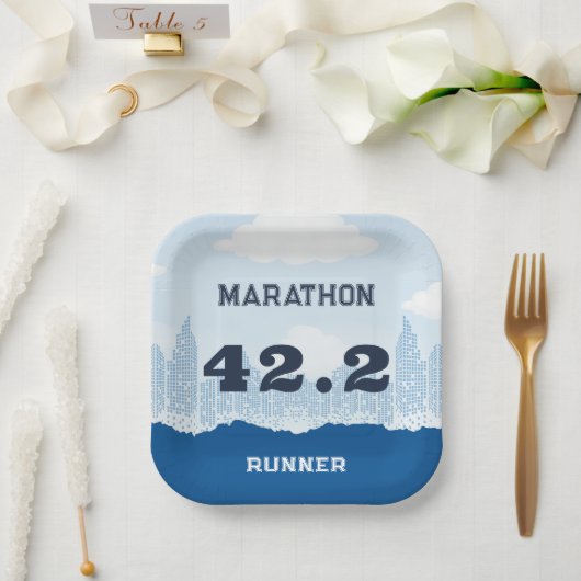 Assiettes En Carton Parti de la course post-marathon (Mariage)