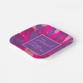 Assiettes En Carton Parti de motifs floraux rose pourpre (Angulaire)