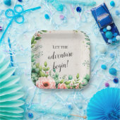 Assiettes En Carton Parti de retrait de l'aquarelle florale (Fête)