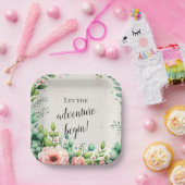 Assiettes En Carton Parti de retrait de l'aquarelle florale (Fête)