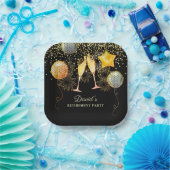 Assiettes En Carton Parti de retraite Champagne Noir de Confetti (Fête)