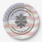 Assiettes En Carton Parti de retraite militaire personnalisé (Devant)