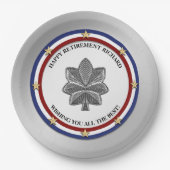 Assiettes En Carton Parti de retraite militaire personnalisé (Devant)