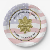 Assiettes En Carton Parti de retraite militaire personnalisé (Devant)