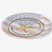 Assiettes En Carton Parti de retraite militaire personnalisé (Angle)