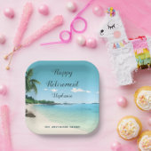 Assiettes En Carton Parti de retraite Tropical Beach Palm Trees (Fête)