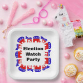 Assiettes En Carton Parti de surveillance électorale (Fête)