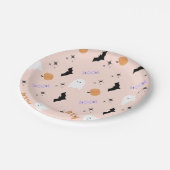 Assiettes En Carton Parti d'Halloween rose moderne (Angle)