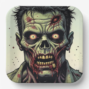 Assiettes En Carton Parti d'Halloween Zombie