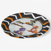 Assiettes En Carton Parti Dino-Mash d'Halloween (Angle)