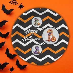 Assiettes En Carton Parti Dino-Mash d'Halloween