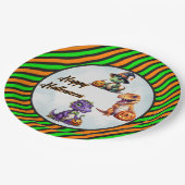 Assiettes En Carton Parti Dino-Mash d'Halloween (Angle)