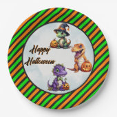Assiettes En Carton Parti Dino-Mash d'Halloween (Devant)