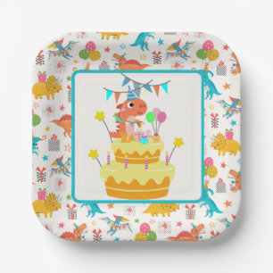 Assiettes En Carton Parti Dinosaur