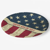 Assiettes En Carton Parti du drapeau américain Vintage (Angle)