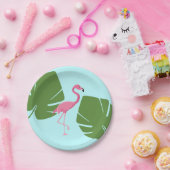 Assiettes En Carton Parti du Flamant rose rose tropical Luau (Fête)