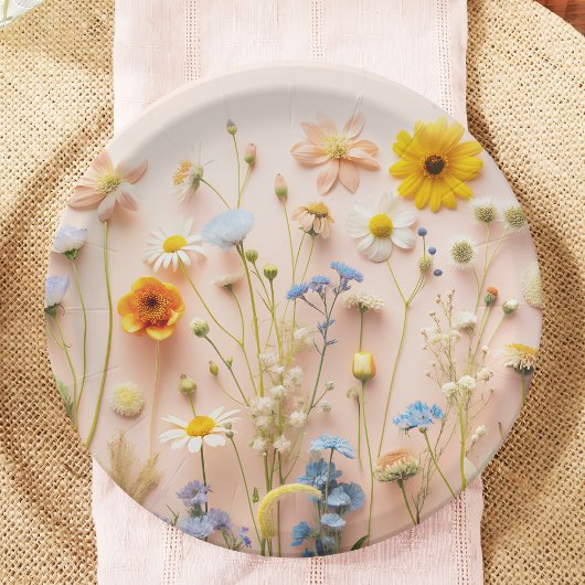Assiettes En Carton Parti fleur sauvage