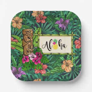Assiettes En Carton Parti hawaïen