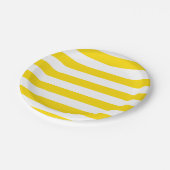 Assiettes En Carton Parti Jaune Blanc rayé moderne Modèle rond (Angle)