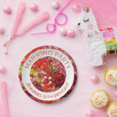 Assiettes En Carton Parti Mahjong Riche Gras Floral Personnalisé (Fête)