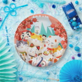 Assiettes En Carton Parti Manekineko Hanami (Fête)