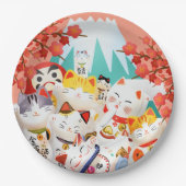 Assiettes En Carton Parti Manekineko Hanami (Devant)