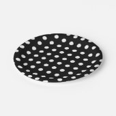 Assiettes En Carton Parti moderne pois noir et blanc (Angle)