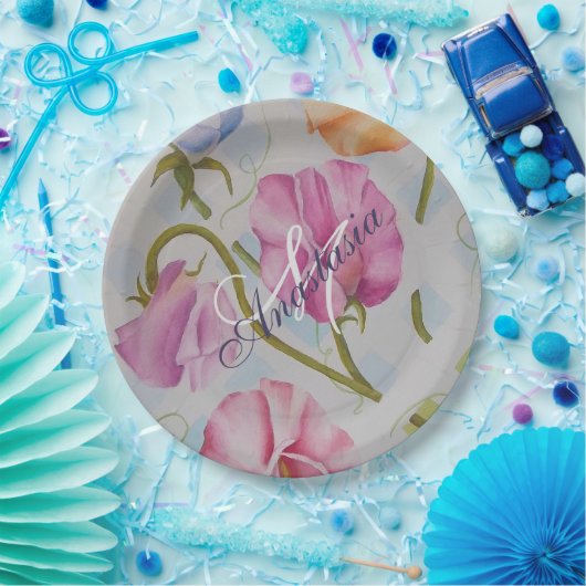 ASSIETTES EN CARTON PARTI MONOGRAMME DES POIS SUCRÉS (Fête)