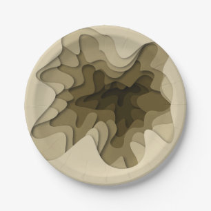 Assiettes En Carton Parti Ombre Sepia Waves unique et élégant