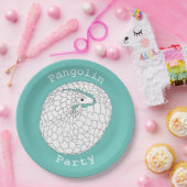 Assiettes En Carton Parti Pangolin En danger Activisme Animal Vert (Fête)