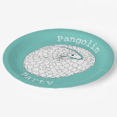 Assiettes En Carton Parti Pangolin En danger Activisme Animal Vert (Angle)