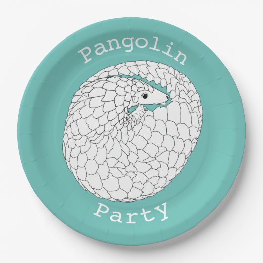 Assiettes En Carton Parti Pangolin En danger Activisme Animal Vert (Devant)