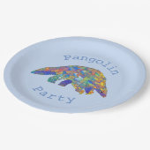 Assiettes En Carton Parti Pangolin Menacé Animal Activism Art Bleu (Angle)