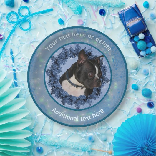 Assiettes En Carton Parti personnalisé Cute Boston Terrier (Fête)