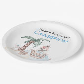 Assiettes En Carton Parti Pirate Illustré (Angle)