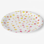 Assiettes En Carton Parti Pois rose violet jaune (Angle)