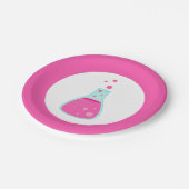 Assiettes En Carton Parti scientifique de Beaker rose (Angle)