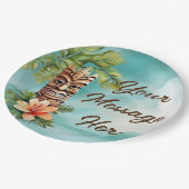 Assiettes En Carton Parti Tropical Tiki (Angle)