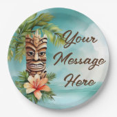 Assiettes En Carton Parti Tropical Tiki (Devant)
