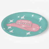 Assiettes En Carton Parti Turquoise Aquarius Zodiac moderne (Angle)