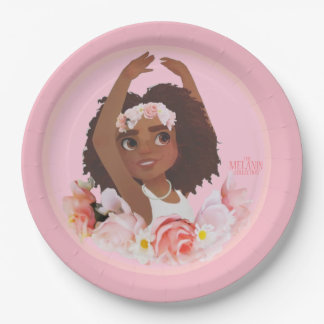 Assiettes En Carton Partie avec la fille d'Afro-américain de ballerine
