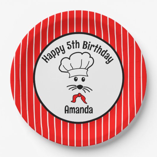 Assiettes En Carton Partie Baker de petite souris personnalisable (Devant)