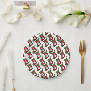 Assiettes En Carton Partie carrelée de fête de bas de Noël de bonhomme