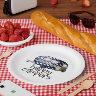 Assiettes En Carton partie d'art de mot de Happy Campers