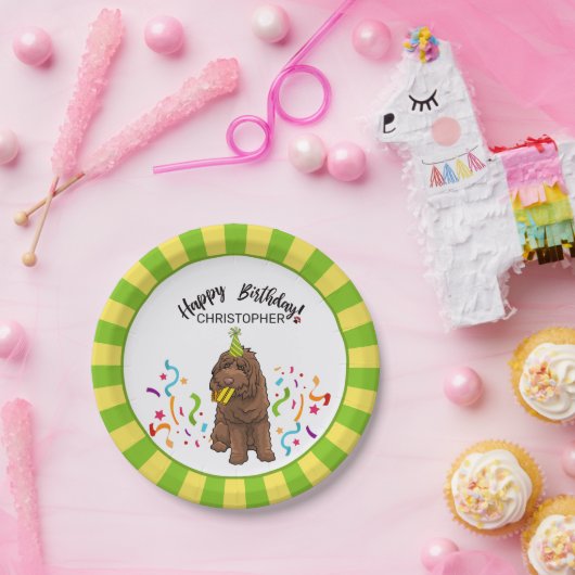 Assiettes En Carton Partie de chien de Labradoodle de joyeux (Fête)