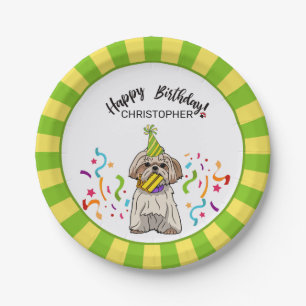 Assiettes En Carton Partie de chien de Tsu de Shih de joyeux