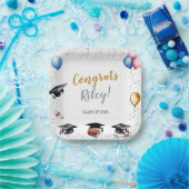 Assiettes En Carton Partie de graduation de l'aquarelle (Fête)