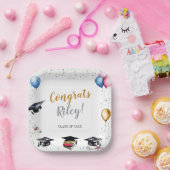 Assiettes En Carton Partie de graduation de l'aquarelle (Fête)